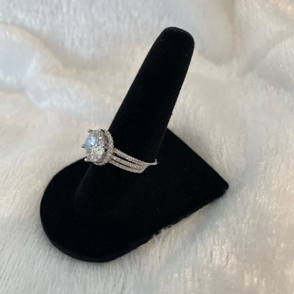 3.0 ct sterling silver Moissanite women’s ring size 6 - Picture 2 of 7